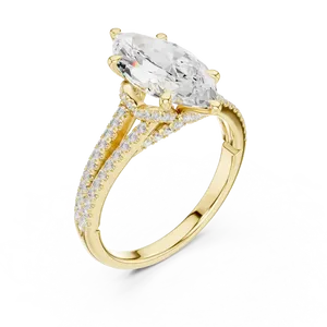 <b>Split</b> Shank Micro Pave 2.5ct Marquise Cut Lab Grown Diamond Engagement <b>Ring</b> 18K Solid Gold IGI Certified VVS E-F Fine <b>Ring</b> - Product Image 2