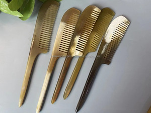 หวีฮอร์นควายสำหรับดูแลเส้นผมหวีฮอร์นธรรมชาติสำหรับเคราประเภทเลเซอร์ - Product Image 5