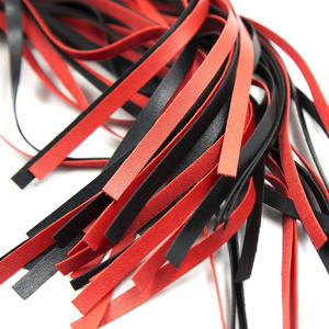 แส้หนัง PU สีดำและสีแดงพร้อมด้ามจับแบบถักสำหรับใช้กับกีฬาขี่ม้า - Product Image 3