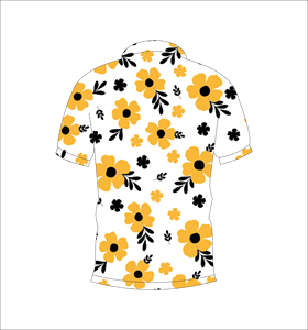 Polo à imprimé floral blanc et jaune pour hommes, chemise de golf décontractée à manches courtes, mode été - Product Image 2