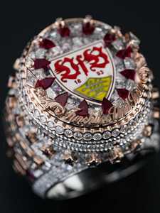 Bague Chevalière Hip Hop de Luxe Sur Mesure en Acier Inoxydable Plaqué Platine Unisexe, Bijou de Championnat Sportif avec Strass en Cristal Troisième Génération - Product Image 2