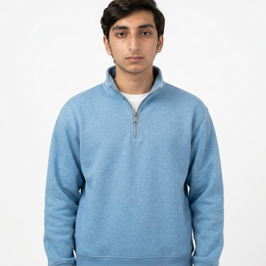 Sweat-shirt personnalisé pour homme à col montant zippé, en molleton brossé, coupe décontractée, style streetwear moderne - Product Image 4