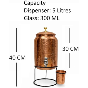 Dispensador de Agua de Cobre Puro al 99% de Diseño Antiguo, Jarra Ecológica de Alta Calidad de 5L con Tapa, Hervidor para Beber para Hoteles y Restaurantes - Product Image 2