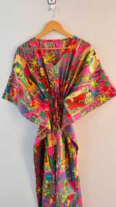 Nouvelle collection d'été, kaftan en coton imprimé à la main, robe de nuit pour femmes, kaftan en pur coton, kaftan imprimé indien - Product Image 2