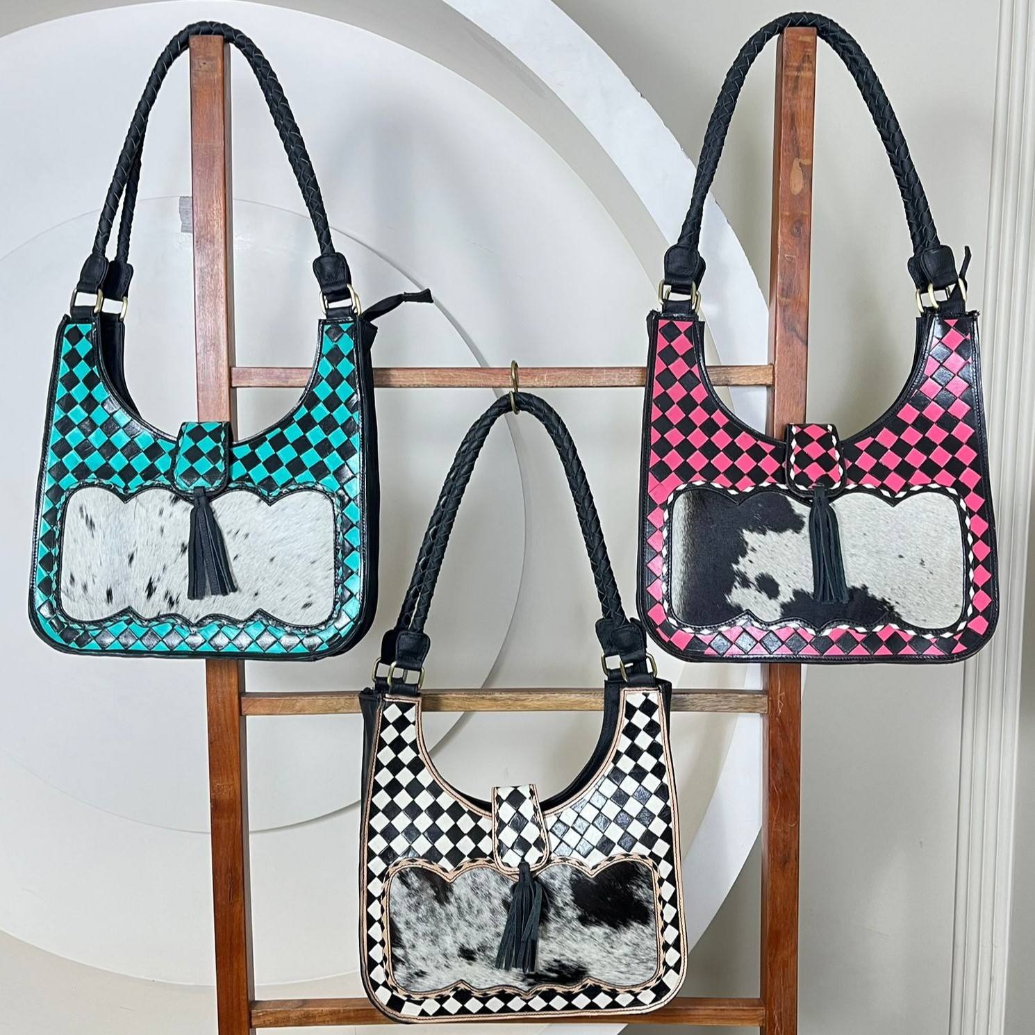 Turquoise & Black Checker