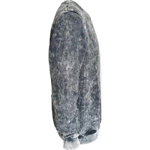 High Quality Heavyweight <b>Fleece</b> Cotton Oversize Sweatshirt Custom <b>Men</b> Wear <b>Grey</b> Stone Acid Wash Hoodies - Product Image 5