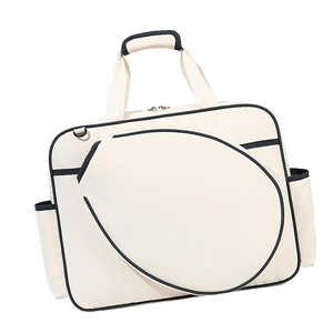 Cream Oxford Tennis Racket <b>Bag</b> 50-70L Zipper Closure Waterproof Sports <b>Duffel</b> With Side Pockets - Product Image 2
