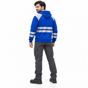 Sweat-shirt de sécurité haute visibilité ANSI Classe 2, imperméable, avec LED clignotantes, logo personnalisé pour les ingénieurs sur le terrain, construction, pull-over - Product Image 3