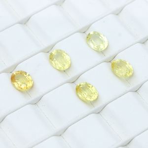 Saphirs jaunes de laboratoire, taille ovale, pierres brutes, tailles assorties 2x315x20mm, certifiés par un tiers pour la création de bijoux - Product Image 3