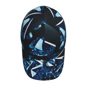 Gorra de Béisbol de 6 Paneles con Estampado Animal Geométrico Azul, Unisex, Ajustada, Panel Frontal de Lona, Transpirable, Impermeable, Moda Casual - Product Image 1