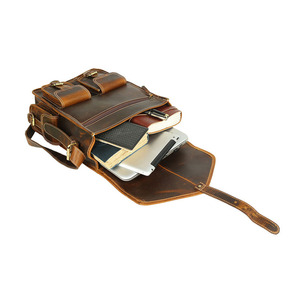 Mochilas de cuero de alta calidad, mochila de viaje de cuero de lujo para hombre, mochila de cuero vintage con compartimento para portátil - Product Image 4