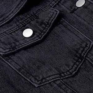 Veste d'hiver en jean pour homme, coupe slim, décontractée, tendance, chaude et confortable pour l'automne et l'hiver, à porter au quotidien - Product Image 5