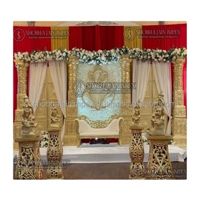 South Indian Ganesha Theme Grand <b>Wedding</b> Stage Decoration Durable Diya Fiber Reinforced Plastic - Product Image 1