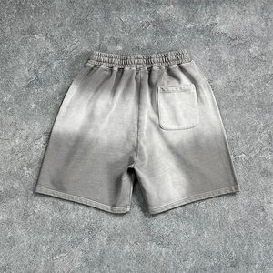 Shorts pour hommes en coton 100% de haute qualité, délavés à l'acide, à manches courtes, séchage rapide, respirants, taille élastique, taille haute, avec logo personnalisé, vente en gros - Product Image 5