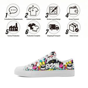 Chaussures de marche personnalisées <span class=keywords><strong>en</strong></span> gros OEM/ODM imprimées, confortables, à lacets, <span class=keywords><strong>en</strong></span> <span class=keywords><strong>toile</strong></span> graffiti pour hommes et femmes FN027-26023001-4 - Product Image 4