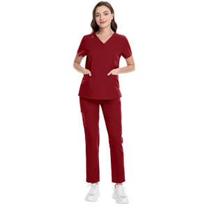 Uniformes Médicos Elegantes para Doctoras y Enfermeras, OEM 2026, de Primera Calidad, Tejido Suave de Poliéster, Rayón y Spandex, con Bolsillos - Product Image 4