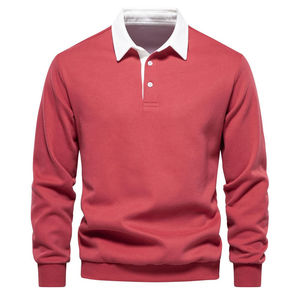Chemises décontractées pour hommes à manches courtes, col contrastant, motif uni, 100% coton tricoté, respirant, séchage rapide, design personnalisé - Product Image 4