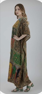 Women's <b>Kaftan</b> Dress Long Poly feather Silk <b>Kaftan</b> for All Seasons-Summer Winter Autumn Spring - Product Image 3