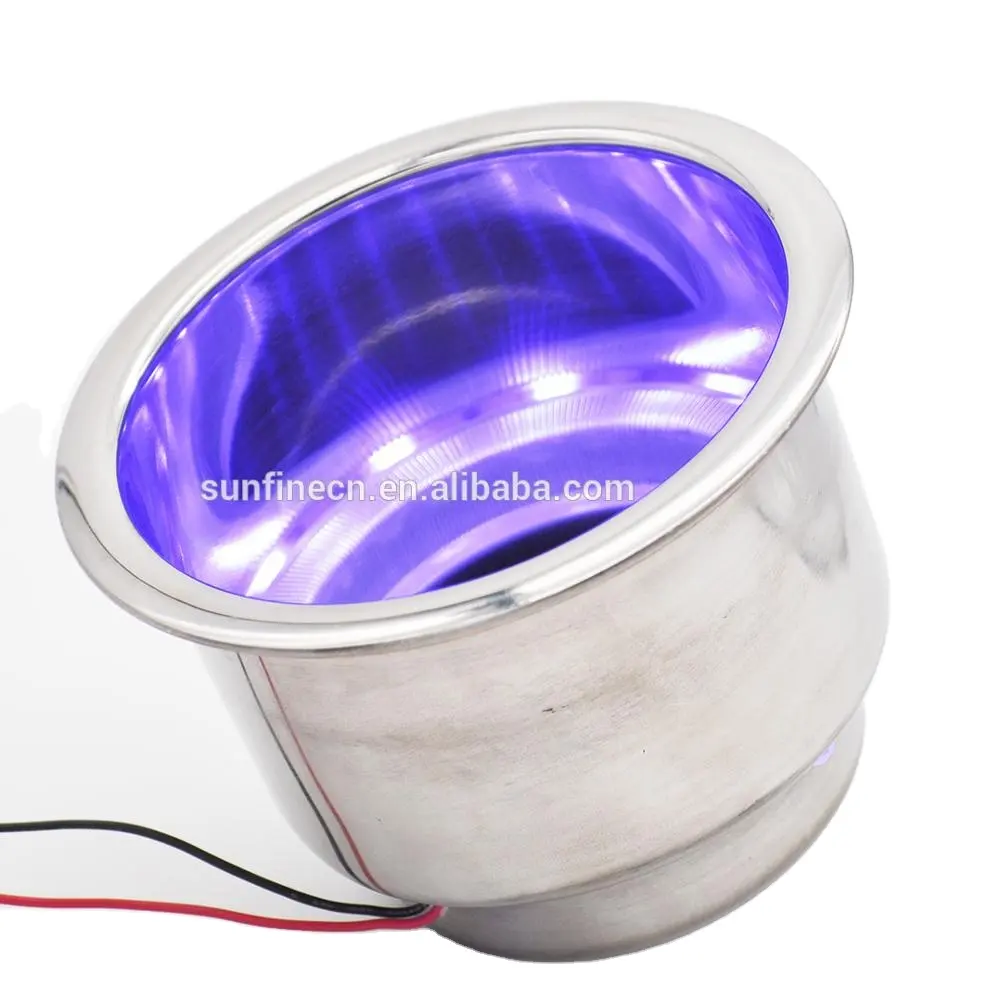 Marine Stainless Steel 304/316 boat Led Cup Holders with LED light RGB