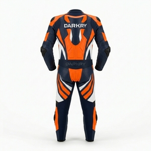 Combinaison de course moto en cuir personnalisée OEM, équipement de protection pour motard, vente en gros, avec gants assortis et bottes pour la piste - Product Image 2