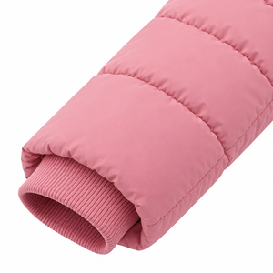 Veste longue matelassée unisexe rose à capuche en fourrure, manteau d'hiver en toile avec blocs de couleur, garniture en fourrure, fermeture éclair, coupe-vent, épaisse, coupe ajustée, décontractée - Product Image 5