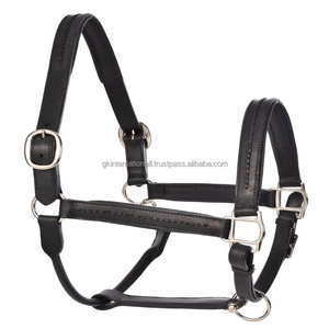 Cabestro de caballo de cuero negro o marrón genuino de la mejor calidad, acolchado suave en la nariz y la mejilla, accesorios plateados - Product Image 3
