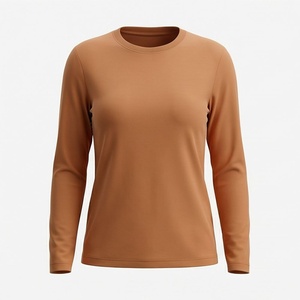 Camiseta de Manga Larga con Cuello Redondo para Mujer, Color Personalizado, Algodón Orgánico de Lujo, Preencogido, GOTS Premium, Corte Clásico Suave - Product Image 1