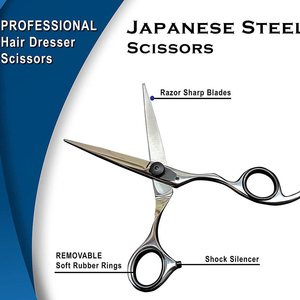 Tijeras de Barbero de Acero Inoxidable de Primera Calidad, Serie Elite, con Hojas de Borde Convexo, Ligeras y Reutilizables - Product Image 2