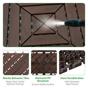 Azulejo de cubierta entrelazado de madera de Acacia para el balcón del hogar/entrada/Patio de la puerta/decoración del jardín fácil de instalar cubierta de paisajismo - Product Image 2