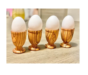 Porte-œufs en bois au design élégant, fabrication artisanale, 2 pièces, pour le petit-déjeuner d'hôtel, objet décoratif haut de gamme - Product Image 4