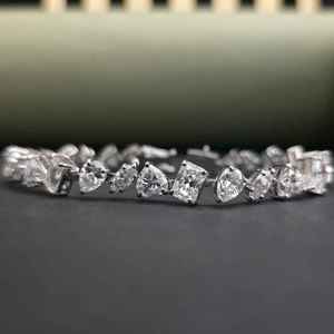 Bracelet élégant en diamants multiples, diamants de laboratoire, or massif 14 carats, certifié IGI, cadeau d'anniversaire pour femme - Product Image 5