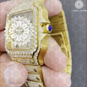 Custom square gold tone <b>watch</b> Stainless steel bracelet <b>watch</b> Rhinestone dial <b>watch</b> Men's <b>mechanical</b> <b>watch</b> - Product Image 4