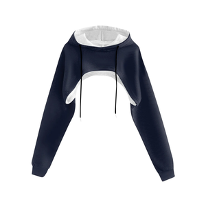 Wholesale Cotton Ladies Blank Long Sleeve Tracksuit <b>Crop</b> Tops <b>Women's</b> Sweatshirt Custom LOGO <b>Hoodie</b> <b>women</b> - Product Image 4
