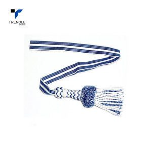 Adorno de Borlas Tejidas a Rayas Blancas y Naranjas de Trendle Sports, Decoración para Prendas, Adorno Artesanal Duradero - Product Image 4