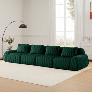 Sofá Seccional Modular Moderno de 4 Plazas, Tapizado en Franela, Asientos Profundos, Diseño sin Estructura, para Sala de Estar - Product Image 2