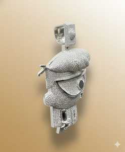 Colgante Personalizado de Personaje de Dibujos Animados con Diamantes de Imitación VVS, Plata de Ley 925, Estilo Hip Hop, para Hombre - Product Image 3