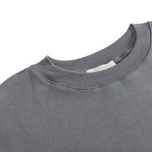 Sweat-shirt à manches bouffantes surdimensionné pour femmes, couleur unie, tricoté, respirant, col rond, longueur courte, vêtements d'automne - Product Image 3