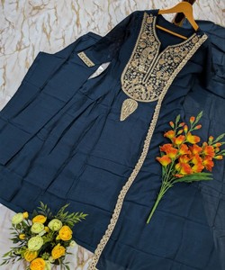 Stitched Eco-Friendly Four-Season Pakistani Modest Two-Piece Chiffon Dress for Women with Long Dupatta SHIVAM- ARUSHI 86354 - Product Image 4