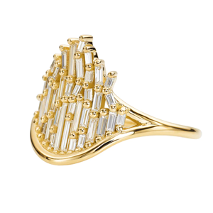 Bague Iced Jewelz taille baguette 2 carats en or jaune 14K plaqué or pour elle IGI - Product Image 2