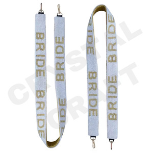 CRYSTAL CRAFT GO <b>BIG</b> RED Beaded Webbing Strap Vintage Fashionable <b>Handbag</b> Accessory Eco-Friendly Metal Hooks White Red Text - Product Image 4