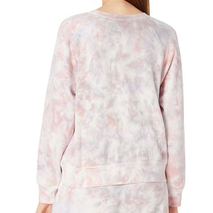 Conjunto de Sudadera Oversize Tie Dye para Mujer, Manga Larga, Tejido de Algodón y Fibra de Bambú, Transpirable, Pantalones Cortos de Pijama de Verano con Bolsillos - Product Image 4
