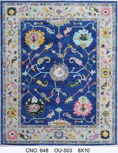 Alfombra Oriental Rectangular de Lana Anudada a Mano con Diseño Floral, Azul Multicolor, para Sala de Estar, Decoración del Hogar, Lavable, Pelo Mediano - Product Image 3
