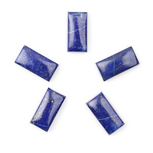 Wholesale Bulk Natural Blue <b>lapis</b> 9x18mm Rectangle Flat Back High Polished Opaque Calibrated Cabochon Loose Jewelry Making - Product Image 1