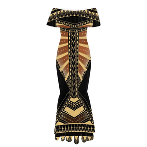 Robes Puletasi sur mesure, vêtements tribaux, robes samoanes, robes de soirée élégantes pour femmes, robes de bal longues et sexy à épaules dénudées - Product Image 3