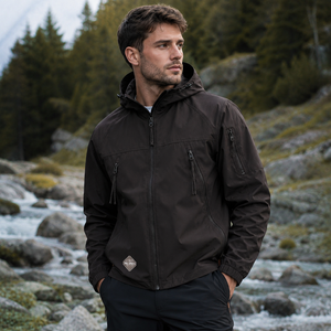 Professionally Manufactured Winter Softshell <b>Jacket</b> Hooded Streetwear Zipper Front Custom Sizes Custom Service Softshell <b>Jacket</b> - Product Image 2