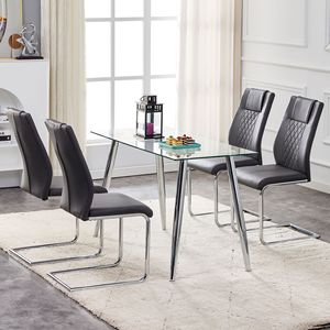 Sillas de Comedor Modernas con Asiento Acolchado de Cuero Sintético, Diseño de Cocina, Patas de Metal para Comedor y Sala de Estar - Product Image 6