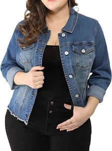 Chaqueta Vaquera Transpirable de Manga Larga para Mujer, Teñido Liso, 100% Algodón, Personalizable OEM - Product Image 3