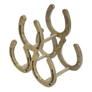 Présentoir à vin en forme de fer à cheval pour 3 bouteilles de champagne, finition cuivre, pour comptoir - Product Image 3