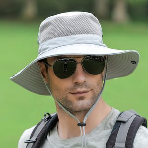 Breathable Mesh Fishing Hat Adjustable Outdoor Bucket Hat Lightweight Summer <b>Sun</b> <b>Shade</b> Hat For Hiking Camping River And Beach - Product Image 5