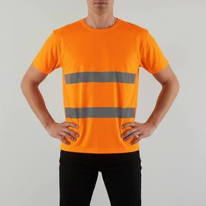 <b>Hi</b> <b>Vis</b> Short Sleeve Safety <b>T</b> <b>Shirt</b> With Reflective Stripes High Visibility Construction Work <b>T</b> <b>Shirt</b> - Product Image 5